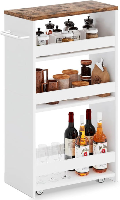 MARTY Rolling Storage Cart 7.9" W, 4-Tier Kitchen Cart by MARTY