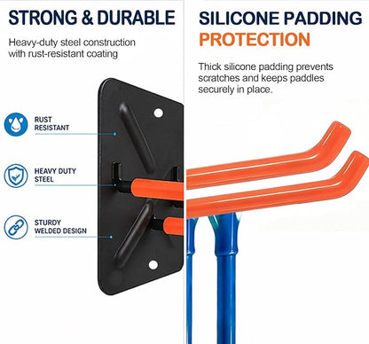 Kayak Paddle Holder Wall Mount – Heavy Duty Paddle Storage Rack - Image 5