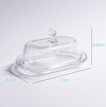 7.5" Large Glass Butter Dish - Image 7