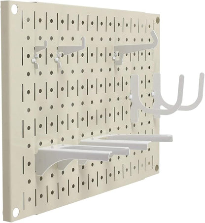 Wall Control Pegboard Wall Organizer Tiles Modular Beige Metal Pegboard Tiling - Image 9