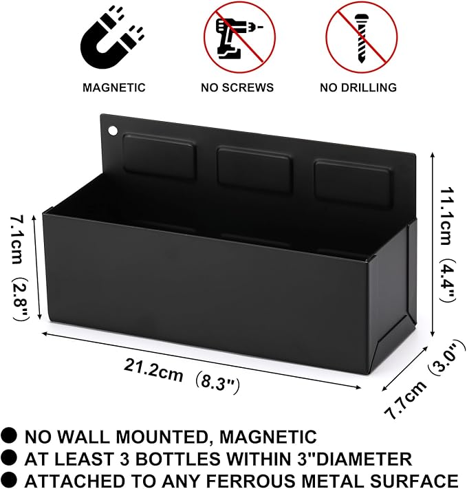 Mayouko Magnetic Aerosol Spray Can Holder, 8.3" x 3" x 4.4", Magnet Toolbox - Image 2