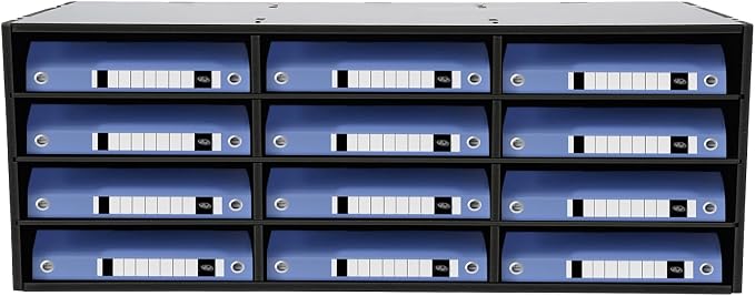 12 Compartments Literature Organizer, Desktop File Sorter Mail Center Paper by pijopang