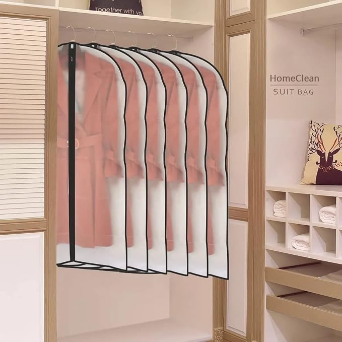 Garment Bags for Hanging Clothes 12 PCS Transparent Waterproof Dustproof - Image 9