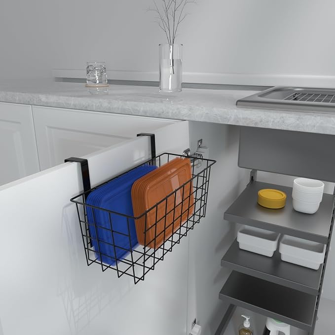 MaraFansie Basket with Hook, Grid Storage Basket, Over the Cabinet Door - Image 4