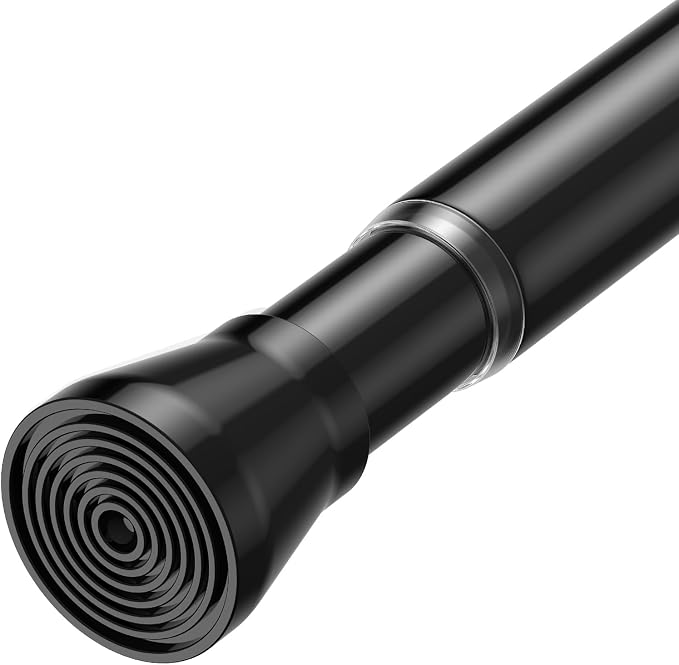 MEXAU 1Pack Spring Tension Curtain Rod 44-77 inch Black Small Tension Rod | by MEXAUSPRINGCURTAINRODS