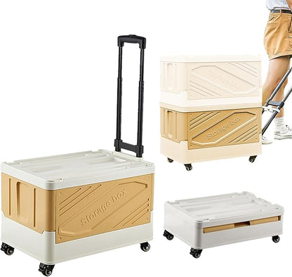 XCBYT 50L Foldable Rolling Crate, Storage Cart by XCBYT