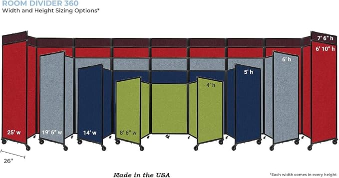 Versare Room Divider 360 Portable Wall Partition | Folding Panels | Large - Image 2