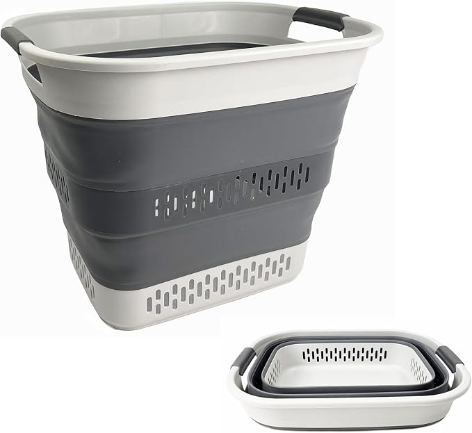 SAMMART 40L Collapsible Plastic Laundry Basket by SAMMART