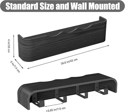 Coat Rack Wall Mount with Shelf 4 Hidden Hooks Modern Wooden Key Holder - Image 3