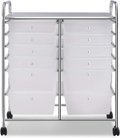 Giantex 12 Drawer Rolling Storage Cart Tools Scrapbook Paper Office School - Image 8