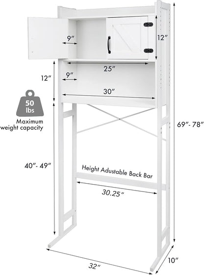 Over The Washer or Over The Toilet Storage Cabinet w/Height Adjustable Shelf - Image 2