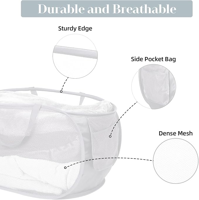 4 Pack Collapsible Laundry Baskets, Foldable Laundry Basket - Image 4