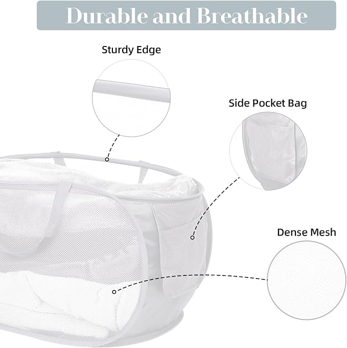 4 Pack Collapsible Laundry Baskets, Foldable Laundry Basket - Image 6
