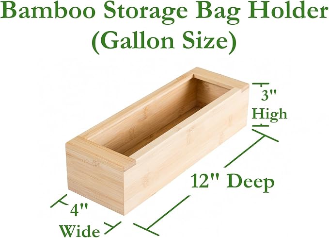 Lipper International Bamboo Storage Bag Organizer Holder and Dispenser - Image 2
