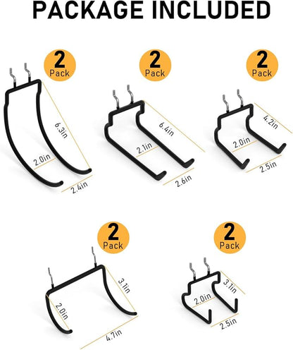 INCLY 10 Pack Heavy Duty Pegboard Hooks, 1/4" Pegboard Drill Holder Tool - Image 3