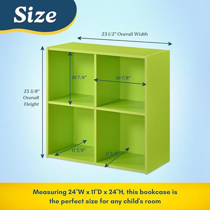 KB Designs - Green 4 Cube Storage Organizer Book Shelf, Toy Storage Organizer - Image 2