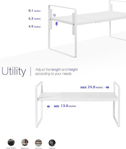 Nxconsu Cabinet Shelf Expandable Height Adjustable Organizer Riser - Image 4