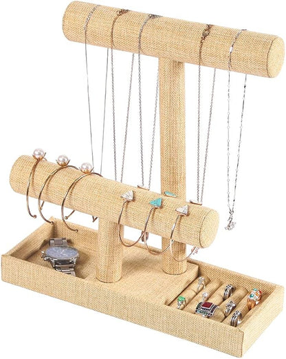Coward 2 Tier Necklace Bracelet Holder Organizer by FocusOnJewelryDisplay15yrs