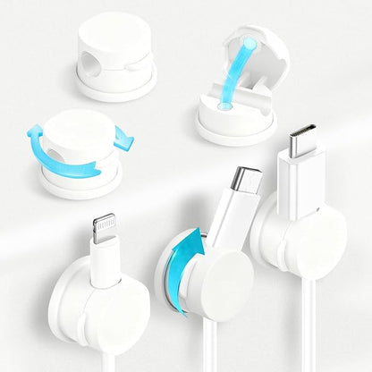 6pcs Magnetic Cord Organizer, 360° Swiveling Adhesive Cable Clips by Unknown