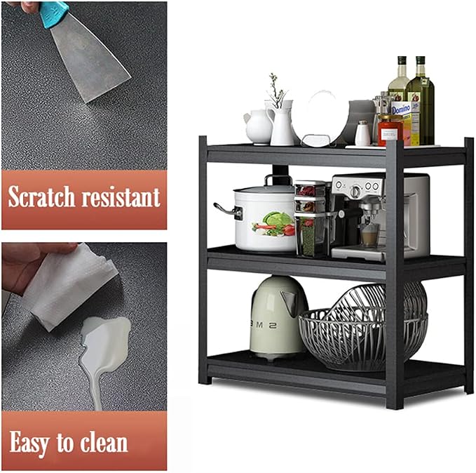3-Shelf Adjustable Kitchen Storage Rack Unit, Space-Saving Shelf - Image 5