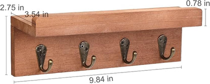 HRONRAD Rustic Key Holder for Wall, Farmhouse Wall Shelf - Image 6