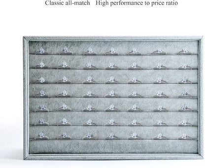 Oirlv Velvet 7 Slots Ring Earrings Studs Tray Showcase Display Jewelry Organizer - Image 6