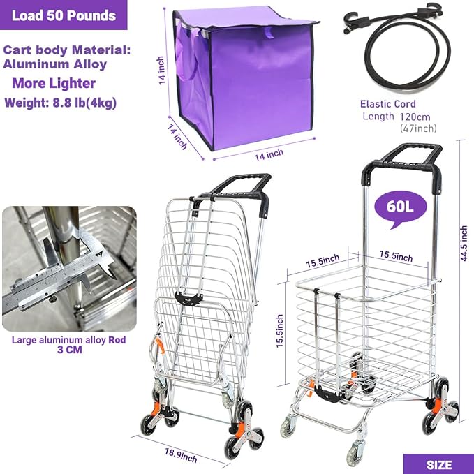 Stair Climbing Collapsible Shopping Carts - Image 4