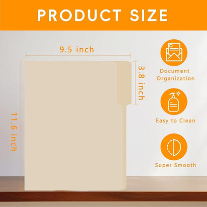 250 Packs Manila File Folder, Manila Folder 8.5x11, 1/3 Cut Tabs Folder - Image 2