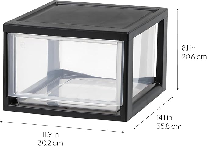 IRIS USA 6 Pack Plastic Drawer Storage Organizer, Stackable Unit - Image 3