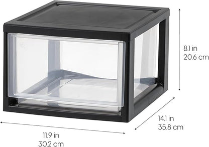 IRIS USA 6 Pack Plastic Drawer Storage Organizer, Stackable Unit - Image 3
