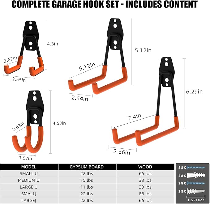 Garage Hooks, 12 Pack Wall Hooks - Image 2