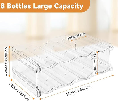 Stackable Water Bottle Organizer, SPOSPO Large Compartment Water Bottle Holder - Image 3