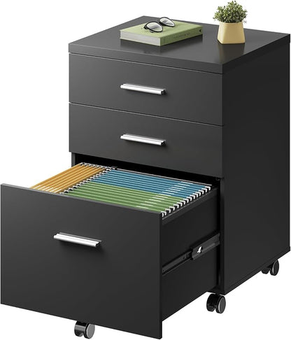 DEVAISE 3 Drawer File Cabinet for Home Office, Wood Under Desk Filing Cabinet by DEVAISE