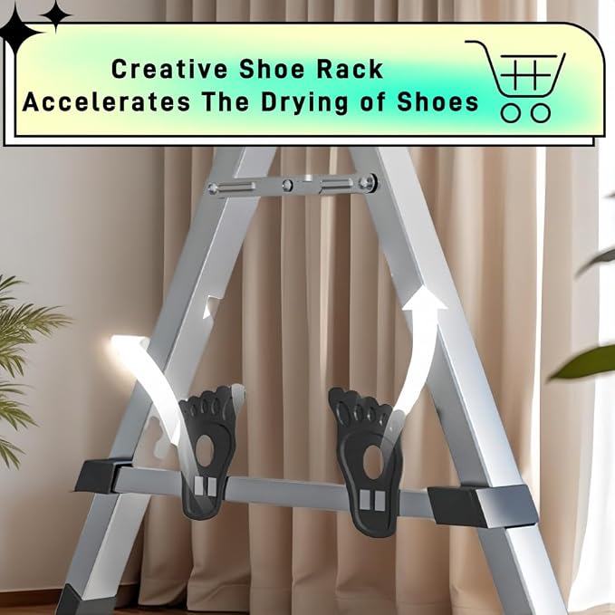 Adjustable 5-Bar Clothes Drying Rack, Foldable Stainless Steel Laundry Stand - Image 5