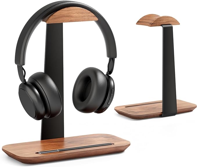 UPERGO Walnut Headphone Stand, Wood Headset Stand by UPERGO