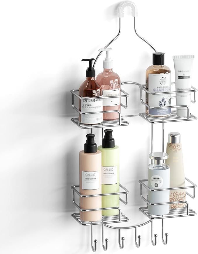 SRIWATANA Shower Caddy Organizer Hanging Over Head, Bathroom Shower Rack Hanger by SRIWATANA