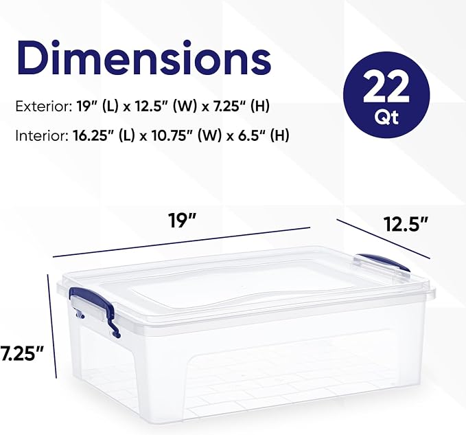 Superio Storage Bins with Lids- Clear Boxes - Image 2