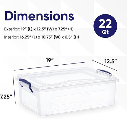 Superio Storage Bins with Lids- Clear Boxes - Image 2