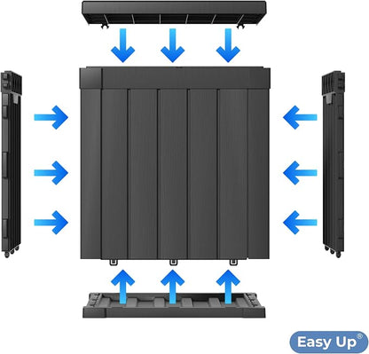 50 Gallon Deck Box, Resin Outdoor Indoor Waterproof Storage Box, Lockable - Image 3
