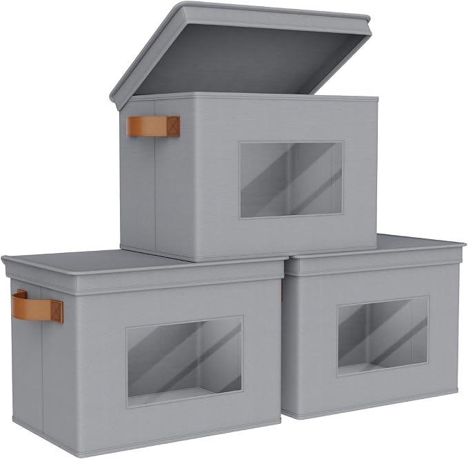 Univivi Storage Bins with Lids Collapsible Foldable Closet Storage Boxes by Univivi