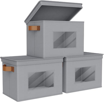 Univivi Storage Bins with Lids Collapsible Foldable Closet Storage Boxes by Univivi