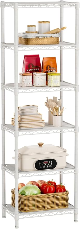Small 6 tire Shelves Storage Wire Shelving Unit Metal Shelf Adjustable by Golpart