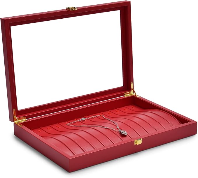 Oirlv Luxury Leather Necklace Bracelet Organizer Tray - Image 2