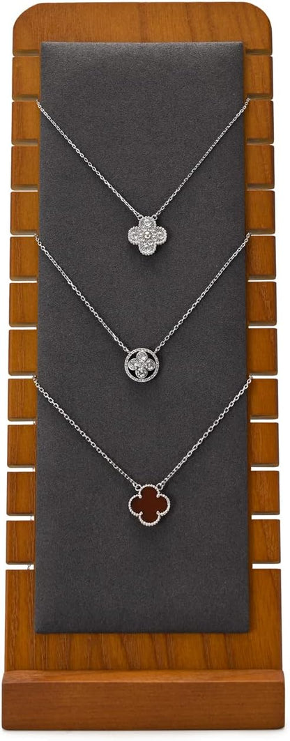 Oirlv Solid Wood Necklace Organizer Showcase Necklace Display Stand Jewelry - Image 6