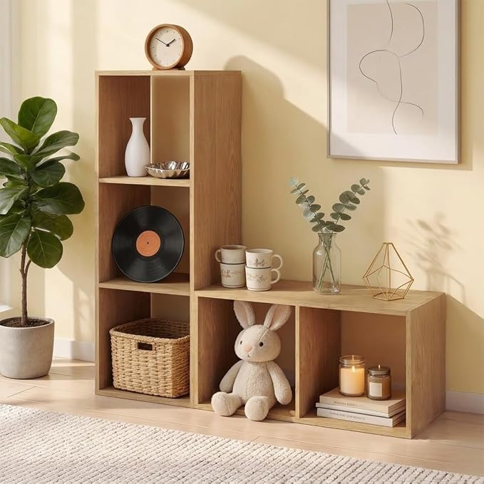 POWERSTONE 3 Cube Storage Organizer Set of 2, 3 Tier Cubby Bookshelf - Image 7