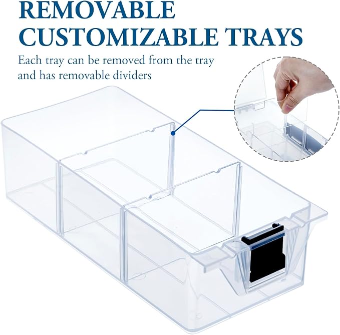 MyGift Single Add-on Tray for 11 Inch Clear Arts and Crafts Stackable Storage - Image 3