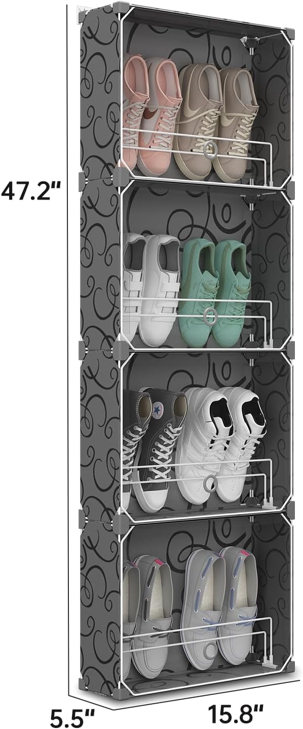 MAGINELS 4-Tier Slim Shoe Rack Organizer and Tall Storage - Image 2