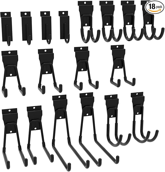18PCS Black Slatwall Hooks, Garage Slatwall Accessories, Utility Hooks by Unknown