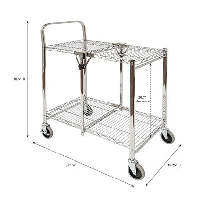 Luxor WSCC-2 Two-Shelf Collapsible Wire Utility Cart - Image 7