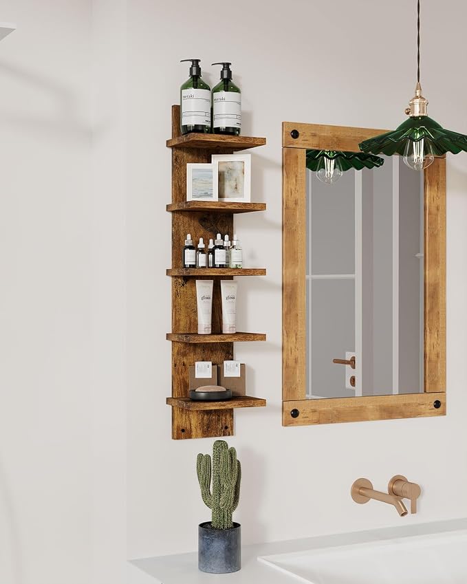 IBUYKE 5 Tier Wall Shelf Unit, Decorative Wall Mount Vertical Shelving - Image 6